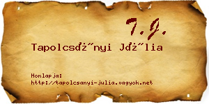 Tapolcsányi Júlia névjegykártya