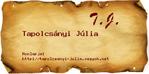 Tapolcsányi Júlia névjegykártya